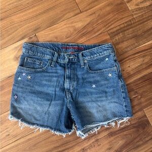 Lucky Brand Embroidered Blue Jean Shorts